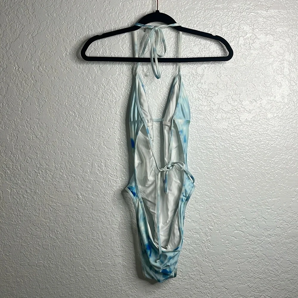 NEW Frankies Bikinis Amanda Satin One Piece in Oceana Sz L